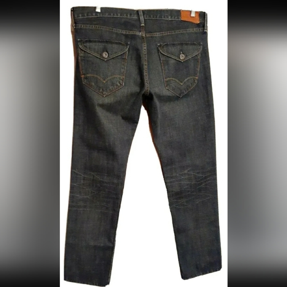 Womens 11M (38x32.5) Levis Taper Fit 2-Horse ~Dark Wash~ Denim Jeans •EUC•